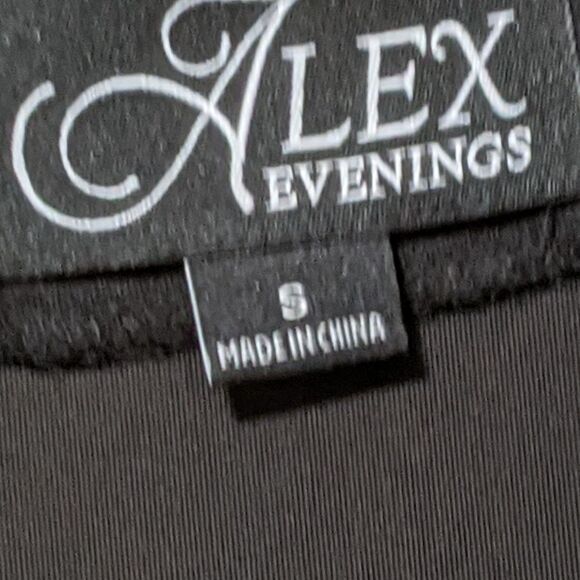 Alex Evenings 3/4 Sleeve Scoop Neck Stretch Velvet jacket Sequin detail collar S - Picture 3 of 8